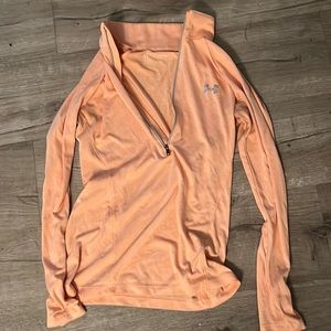 EUC coral Under armour athletic half zip up